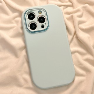 Ins Macaron Vỏ Điện Thoại Siliocne Đơn Giản Tương Thích Cho iPhone 15 14 Pro Max Vỏ iPhone 11 12 13 Pro Max Bảo Vệ Ống Kính Ốp Lưng Mềm Chống Sốc
