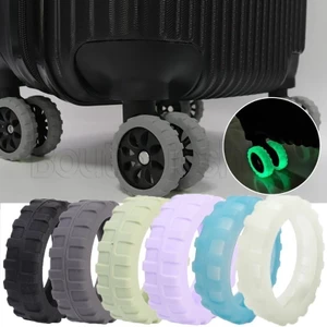 Vỏ bánh vali du lịch - Bảo vệ bánh xe hành lý - Tay bảo vệ con lăn - Silicon huỳnh quang, giảm tiếng ồn, chống mài mòn - Dành cho đồ nội thất, hộp xe đẩy