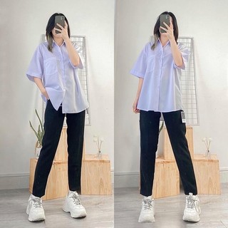 Quần tây nữ lưng cao đi làm, đi học đen, xanh đen có đai lưng Xưởng Quần Tây 3A quần baggy đứng form suông có big size