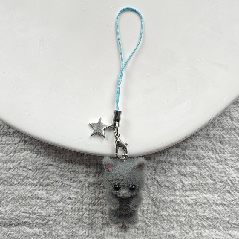 Jenniferab Điện thoại động vật Charm Móc khóa Mặt dây chuyền quyến rũ Thích hợp cho điện thoại di động và móc khóa