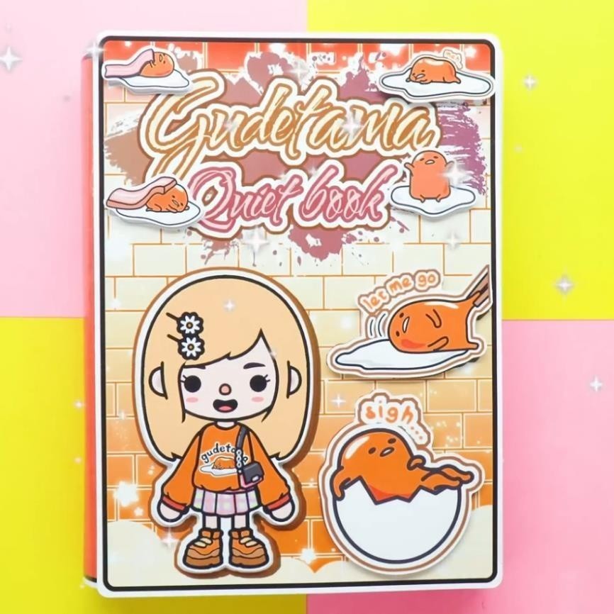 h29 Đồ chơi giấy ngồi nhà búp bê bằng giấy Gudetama House In Quiet Book đồ chơi thủ công DIY cho bé