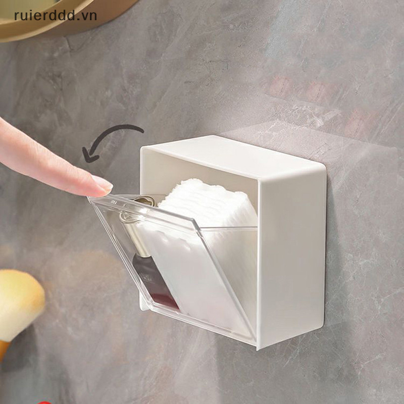 # NEW # Hộp lưu trữ treo tường Thiết kế Clam Giá đỡ lưu trữ bông nhựa.