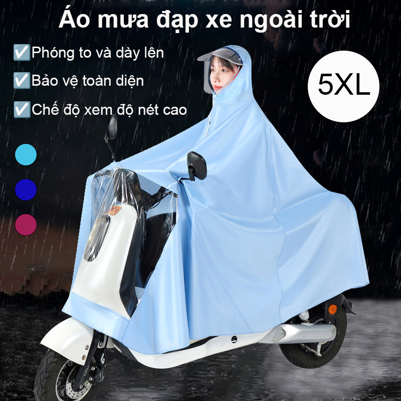 【5XL】Áo mưa trong suốtSenior xe điện bộ áo mưa，áo mưa đi xe đạp ngoài trời mới 2024，Dày hơn và dài hơn, bảo vệ toàn diện
