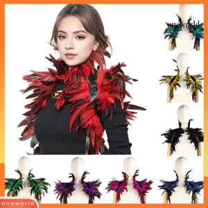 Khăn choàng lông vũ giả quấn vai Cape mềm mại có thể điều chỉnh cổ điển Gothic cổ điển Cosplay Biểu diễn sân khấu Khăn lông vũ giả Trang phục khiêu vũ