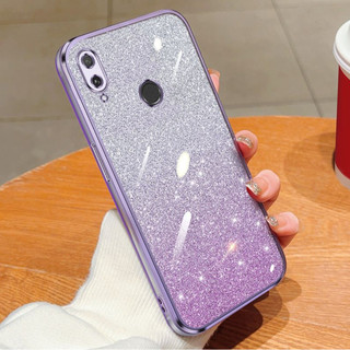 Ốp lưng Huawei y72019 y7 2019 DUB-LX1 DUB-LX3 Vỏ điện thoại dạng bột lấp lánh gradient đầy màu sắc mạ điện trong suốt vỏ mềm chống rơi