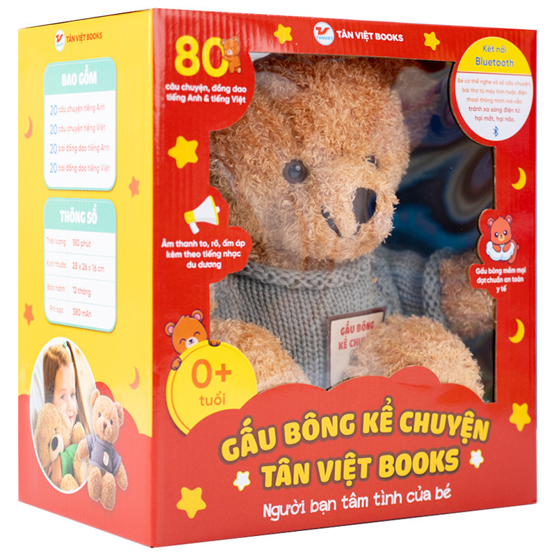 Gấu Bông Kể Chuyện - Món Quà Trí Tuệ Cho Bé -  Song Ngữ Anh Việt - Đồ Chơi Giúp Bé Học Tiếng Anh Hiệu Quả - Nhiều Mẫu