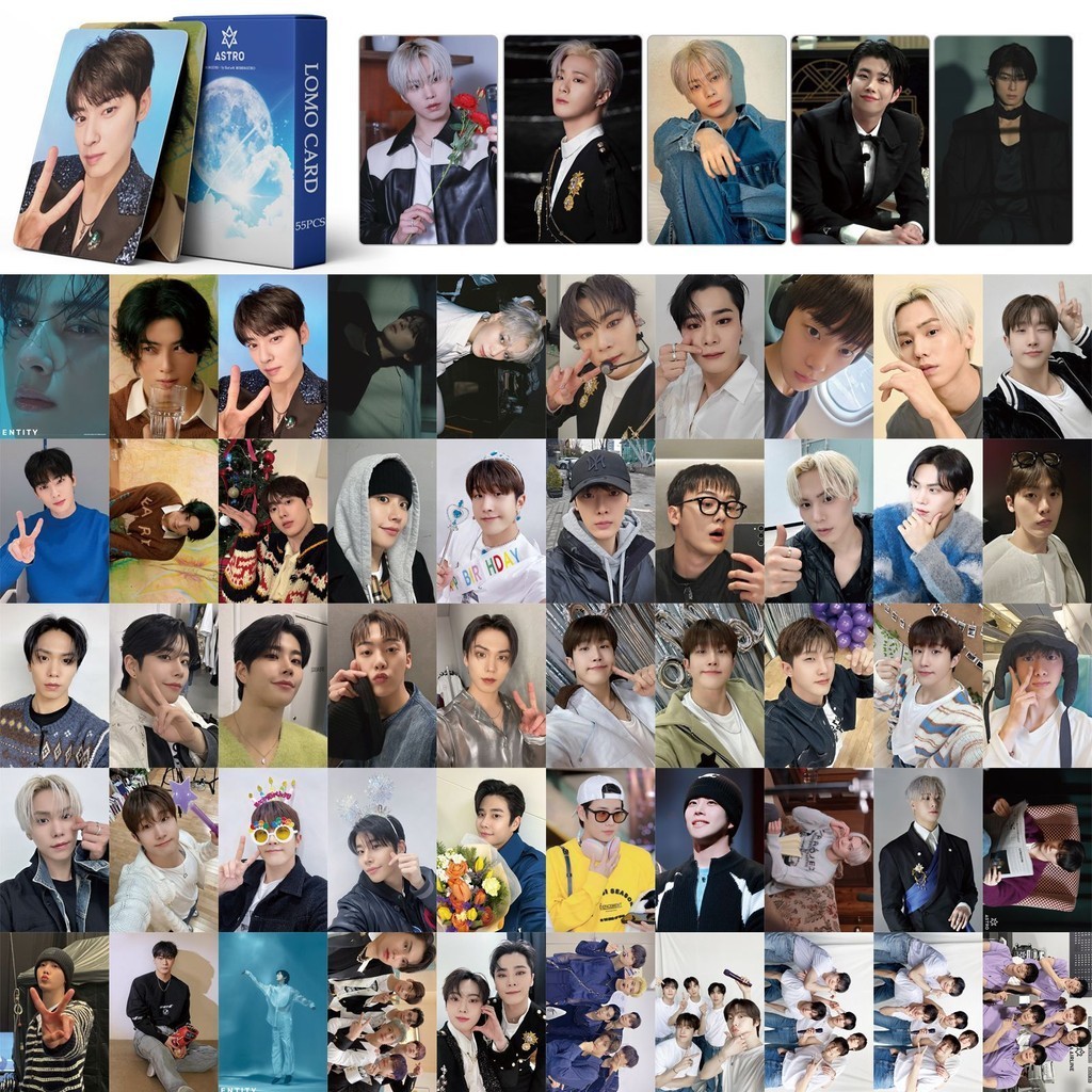 55 Chiếc ASTRO Photocards Vòng Tròn Kỷ Niệm 8 Năm Lomo Cards JIN MJ Cha EunWoo Yoon San-Ha Rocky Moon Bin Kpop Bưu Thiếp YM