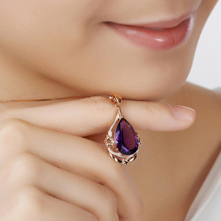 Dây chuyền thạch anh tím 18K hồng vàng, sang trọng và thời trang