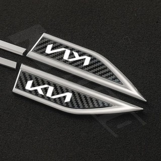 2 Cái / bộ Mới KIA KN Xe Fender Kim Loại Miếng Dán Bên Ngoài Trang Trí Bên Phải Trái Đề Can Sửa Đổi Cho Seltos K2 K3 K5 Carens Forte Cerato Soluto Sportage Picanto Carnival Phụ Kiện