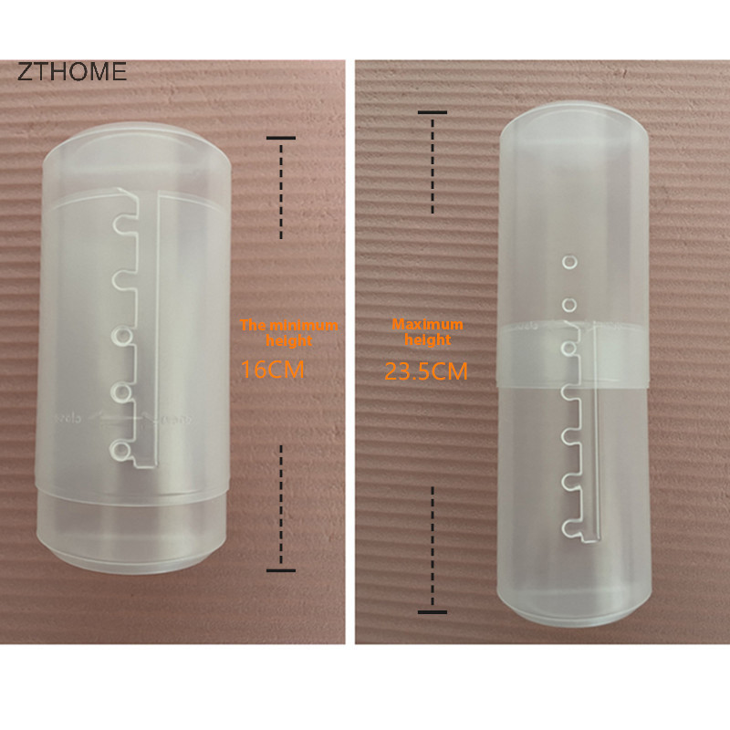 Zthome Có Thể Điều Chỉnh Chiều Cao PVC Cọ Trang Điểm Giá Đỡ Hiển Thị Lưu Trữ Cốc Tổ Chức Có Nắp HOT