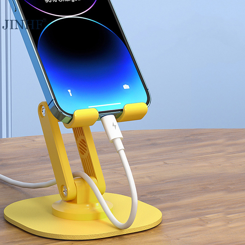 Jinhf 360° Xoay Giá Đỡ Điện Thoại Di Động Có Thể Gập Lại Để Bàn Hỗ Trợ Điện Thoại Di Động Máy Tính Bảng Lười Di Động Hỗ Trợ Điện Thoại Đứng HOT