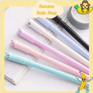 Bút Gel Bút Bi Nước Mực Gel Hình Đầu Mèo Nhiều Màu Khô Nhanh Ngòi 0.5mm, Mực Đều, Nét Chữ Đẹp - Bút Mực Gel