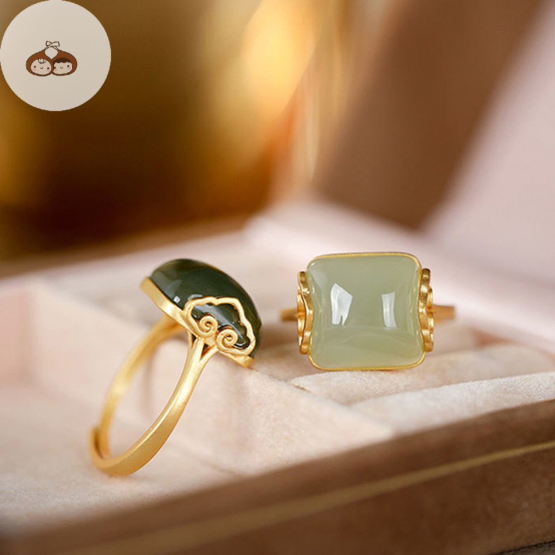 Ars Vintage Phong Cách Dân Tộc Tốt Lành Đám Mây Giả Ngọc Có Thể Điều Chỉnh Nhẫn Nữ Phong Cách Trung Hoa Tính Khí Đơn Giản Thanh Lịch Nhẫn Tặng VN