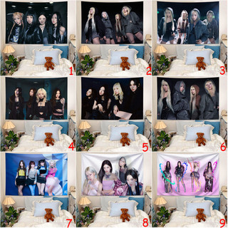 Aespa < Armageddon > Tấm thảm Polyester treo tường có kẹp Karina & Giselle & Winter & Ningning Tấm thảm treo tường Quà tặng trang trí nhà cửa