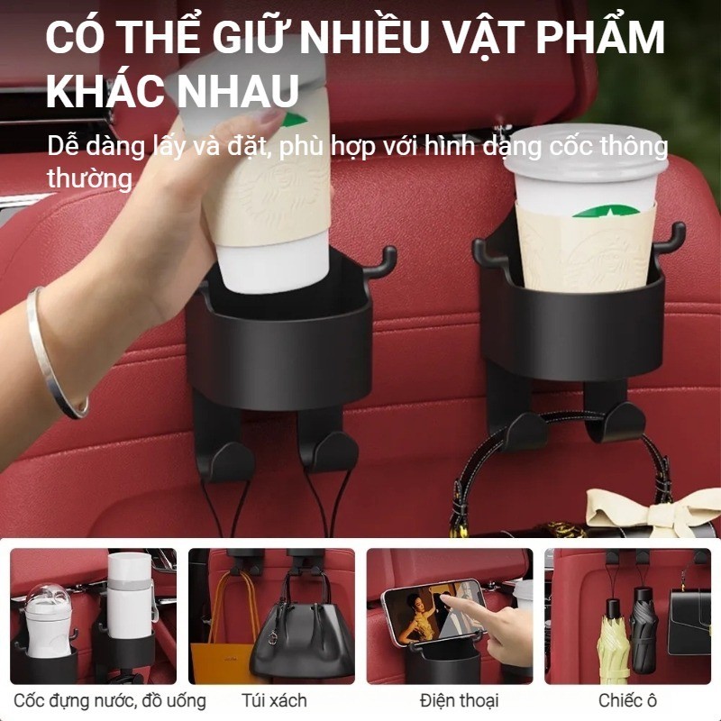 Móc treo cốc ô tô，Giá đựng đồ uống điện thoại ô tô，Giá đựng cốc đa năng ô tô，Dễ dàng cài đặt và linh hoạt