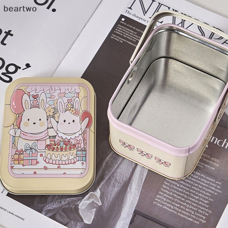 < Beartwo > 1 Túi Đựng Vali Nhỏ Vintage Hộp Kẹo Kim Loại Hộp Quà Tặng Bánh Quy Hộp Quà Tặng Đẹp