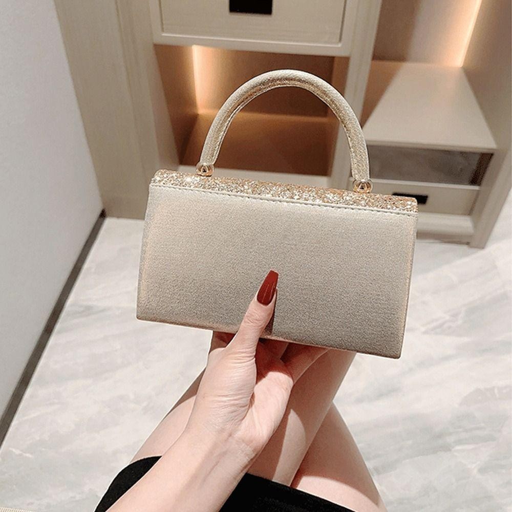 Túi dạ hội nơ CPINCP, Túi đeo vai Sequin vàng dây chuyền, Ly hợp tiệc sang trọng dành cho nữ
