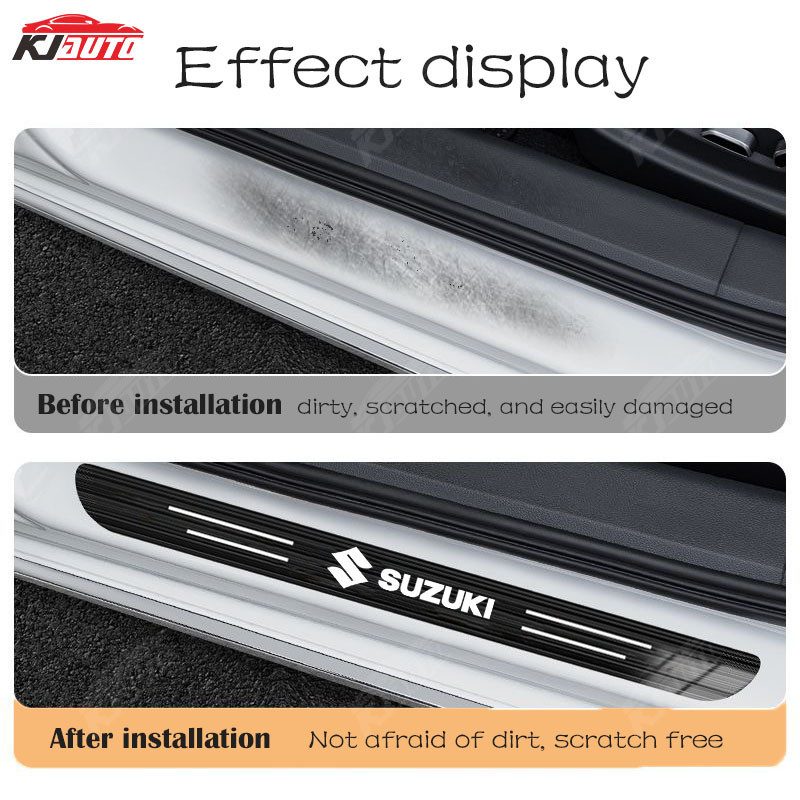 ✨ Suzuki Cao Cấp Tùy Chỉnh Kim Loại Sill Bảo Vệ Chống Trầy Xước Thép Không Gỉ Chống Bụi Bẩn Miếng Dán Bảo Vệ Cửa Xe Ô Tô Phụ Kiện Trang Trí Xe Hơi Cho Swift Sport Xl7 Vitara Jimny