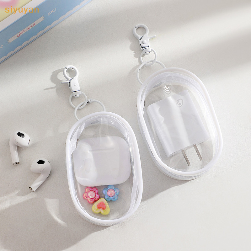 Siyuyan Trang Sức Tổ Chức Trong Suốt Hộp Bảo Quản Tai Nghe Túi Đựng Tiền Xu Túi Búp Bê Dễ Thương Chống Bụi Có Móc Khóa VN
