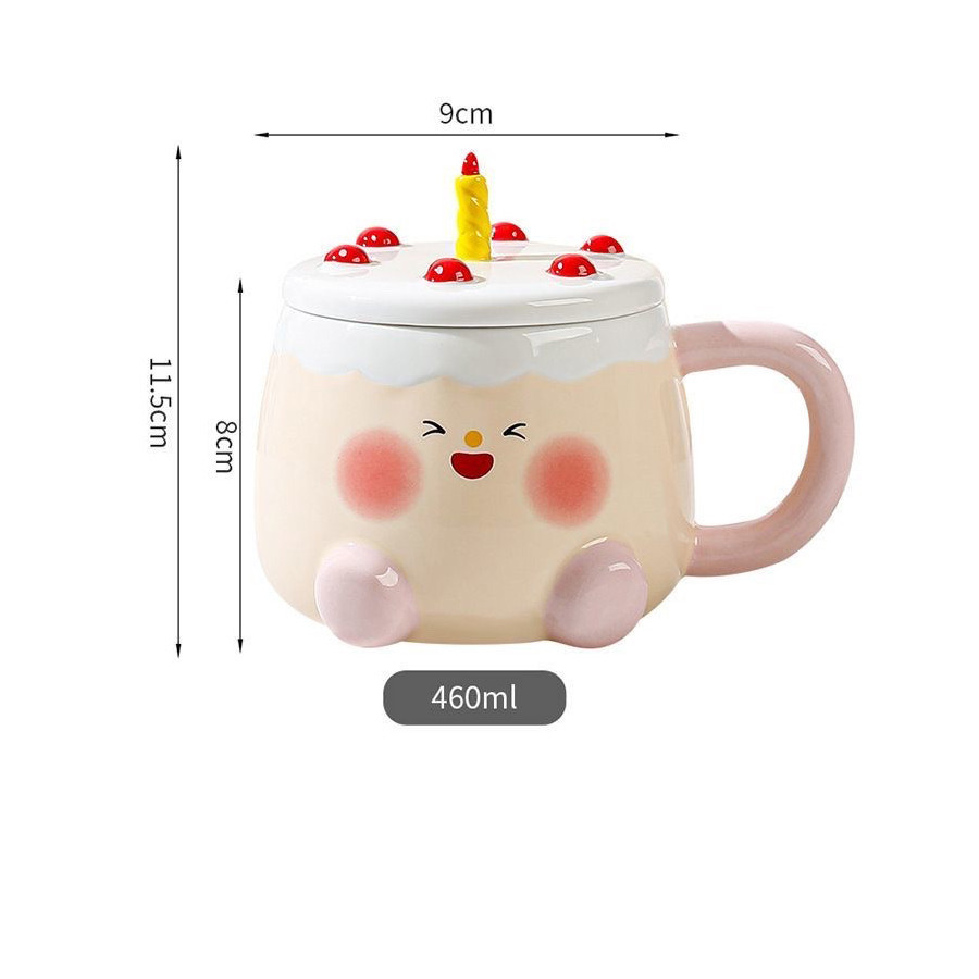 Ly Sứ Hình Nến Bánh Sinh Nhật Dễ Thương - Cốc Happy Birth Day Làm Quà Tặng Bạn Bè