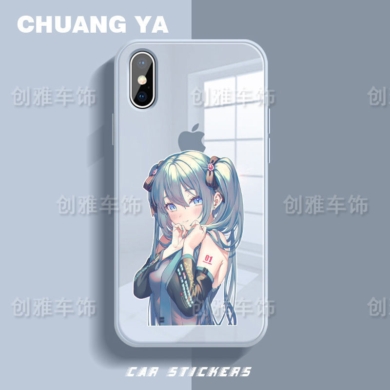 Douyin Cả Hai Mặt Dán Khối Hai Chiều Cơ Thể Trầy Xước Xe Người Ảnh Hưởng Anime Hatsune Miku Đau Xe Dán