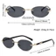 TOPTOOLCX Punk Shades, Kính râm khung hình bầu dục bảo vệ UV400 không khung, Kính mắt Y2K phong cách đường phố cổ điển dành cho nữ