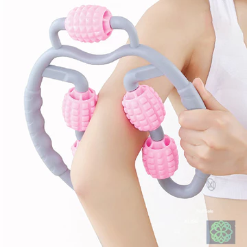 Dụng Cụ Massage Cột Sống Cổ Vai Cầm Tay 6 Con Lăn, Mát Xa Cổ Vai Gáy - Con lăn massage toàn thân