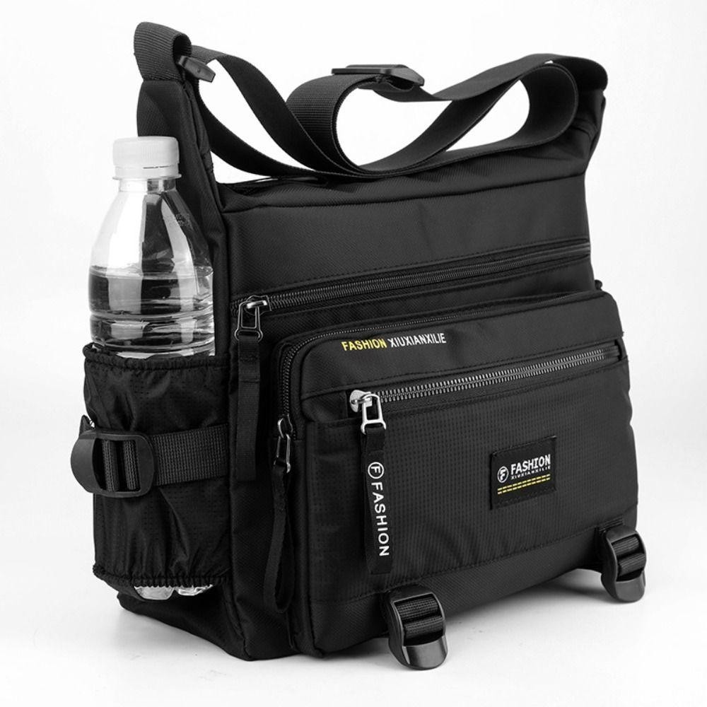 Túi Messenger TOPTOOLCX, Túi đeo chéo du lịch bằng Nylon có dây kéo, Túi lưu trữ hình vuông dung tích lớn nhiều lớp Unisex