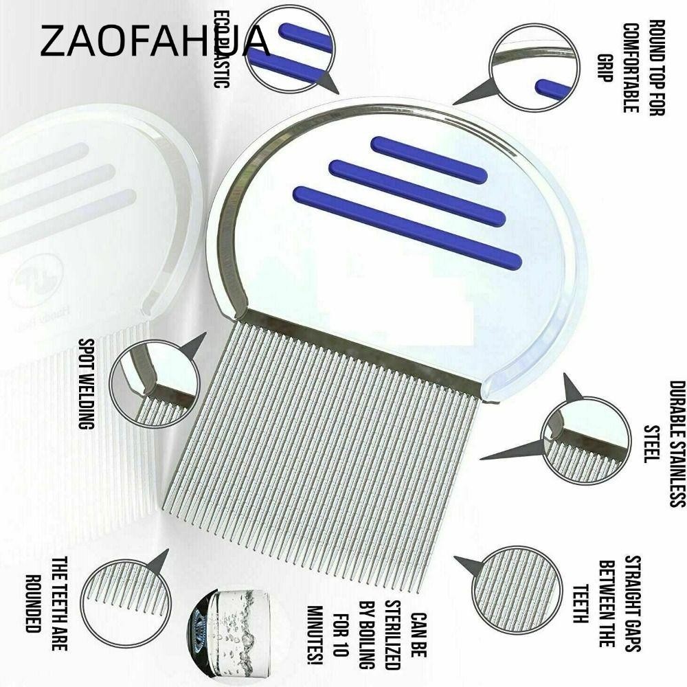 Lược chấy ZAOFAHUA Lược kim loại siêu mật Lược chải bọ chét Chấy miễn phí Đầu chấy Điều trị rận