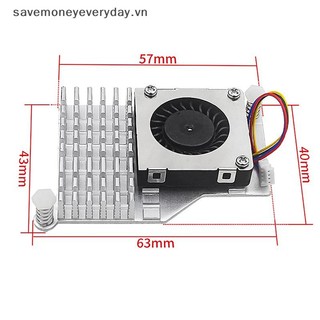 [savemoneyeveryday] Quạt điều chỉnh tốc độ PWM Bộ tản nhiệt làm mát màu xanh bạc đen cho tản nhiệt nhôm hoạt động Raspberry Pi 5 [vn]