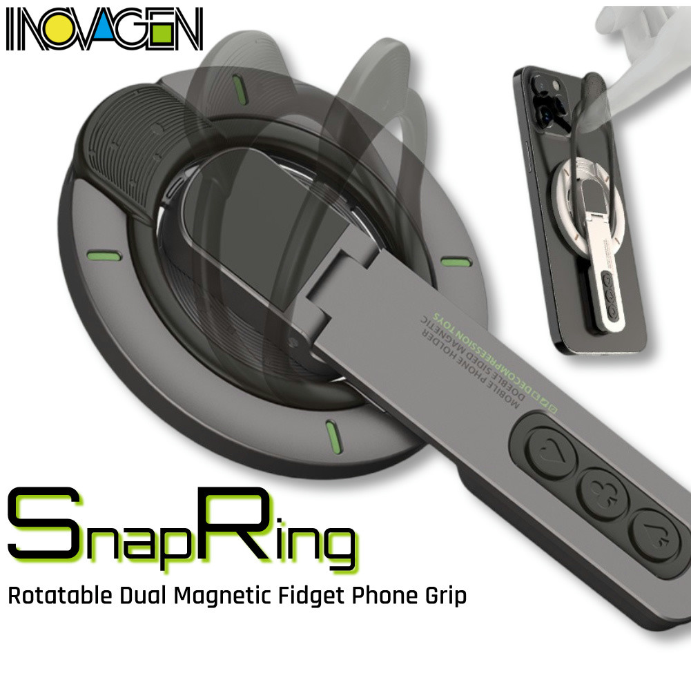 Giá đỡ điện thoại từ tính INOVAGEN SnapRing có chức năng Fidget, nam châm hai mặt, giá đỡ điện thoại hợp kim