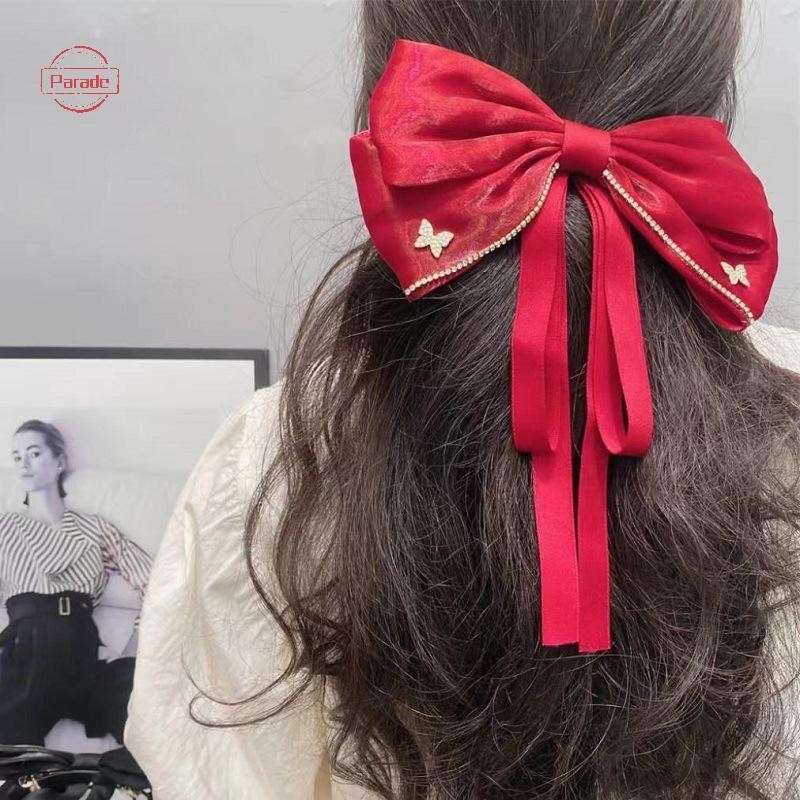 Cuộc diễu hành Thanh Lịch Nơ Ngọt Đuôi Ngựa Màu Trơn Nơ Lớn Kẹp Tóc Cho Nữ Bé Gái Đơn Giản Thời Trang Phụ Kiện Tóc Quà Tặng VN