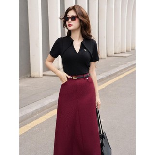 Chân váy dáng dài phối túi LV162