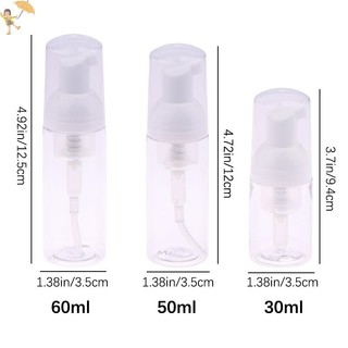 [Gou] 1 Chai Xà Phòng Tạo Bọt 30 / 50 / 60ML Nhựa Rỗng Mousse Sữa Rửa Mặt Bơm Chai Dầu Gội Có Thể Đổ Lại VN