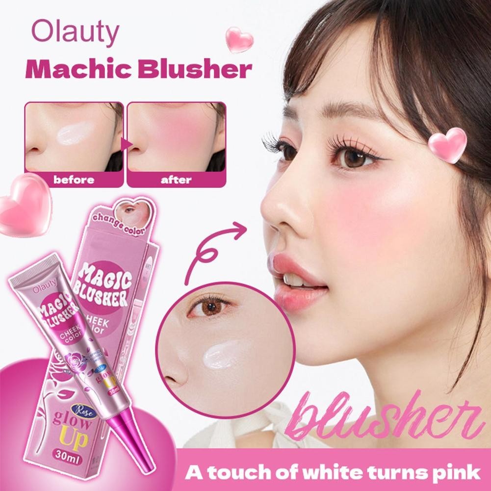Learnever Olauty Magic Ấm Màu Sắc Thay Đổi Bột Lỏng Blusher Khói Trang Điểm Shimmer Cream Powder F7i2