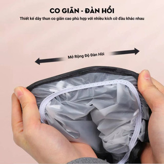 Mũ Tắm Trùm Tóc Chống Nước 2 Lớp Mũ Trùm Tóc Mũ Trùm Đầu Tắm Họa Tiết Nơ Thanh Lịch Co Giãn Tốt NGÓI HOME - MT01
