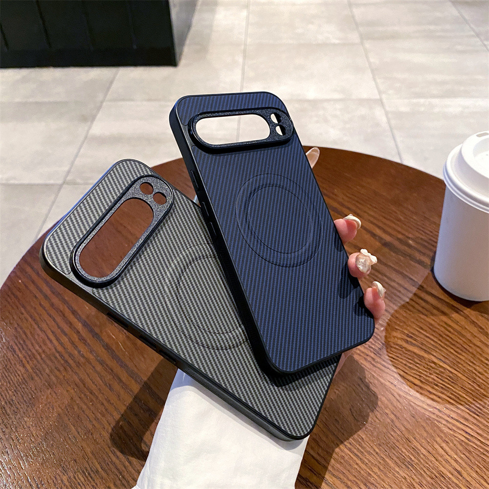 Dành Cho Google Pixel 9 Pro XL 9A Họa Tiết Sợi Carbon Từ Tính Ốp Lưng Điện Thoại Google Pixel 7 9 6 8 Pro XL 8A 7A 6A Pixel9 Pixel8 Pro Pixel9A Vỏ Da Bảo Vệ Chống Sốc