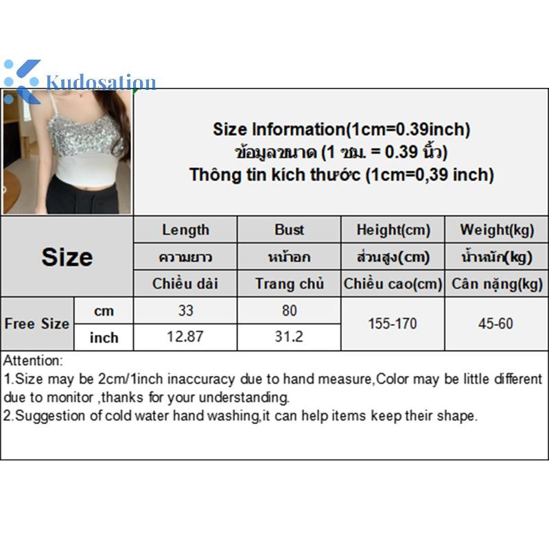 Kudosation Mùa Hè Thời Trang Nữ Đính Kim Sa Lấp Lánh Chắp Vá Không Tay Ôm Cami Có Miếng Lót Ngực Đẹp