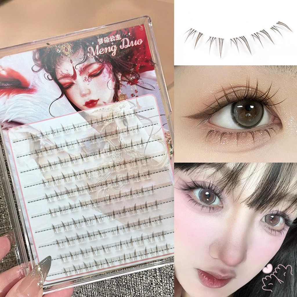 lông mi giả Lông mi dưới thực tế 4-7mm Cụm lông mi chống nước hàng ngày Thích hợp cho mọi loại mắt