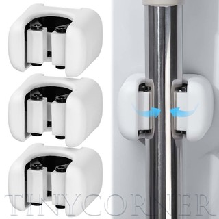 Giá đỡ cây lau nhà gắn tường không có chất kết dính, thiết kế kẹp an toàn cho chổi / cây lau nhà 5-28mm, Chất liệu PP Phòng tắm / Nhà bếp sắp xếp