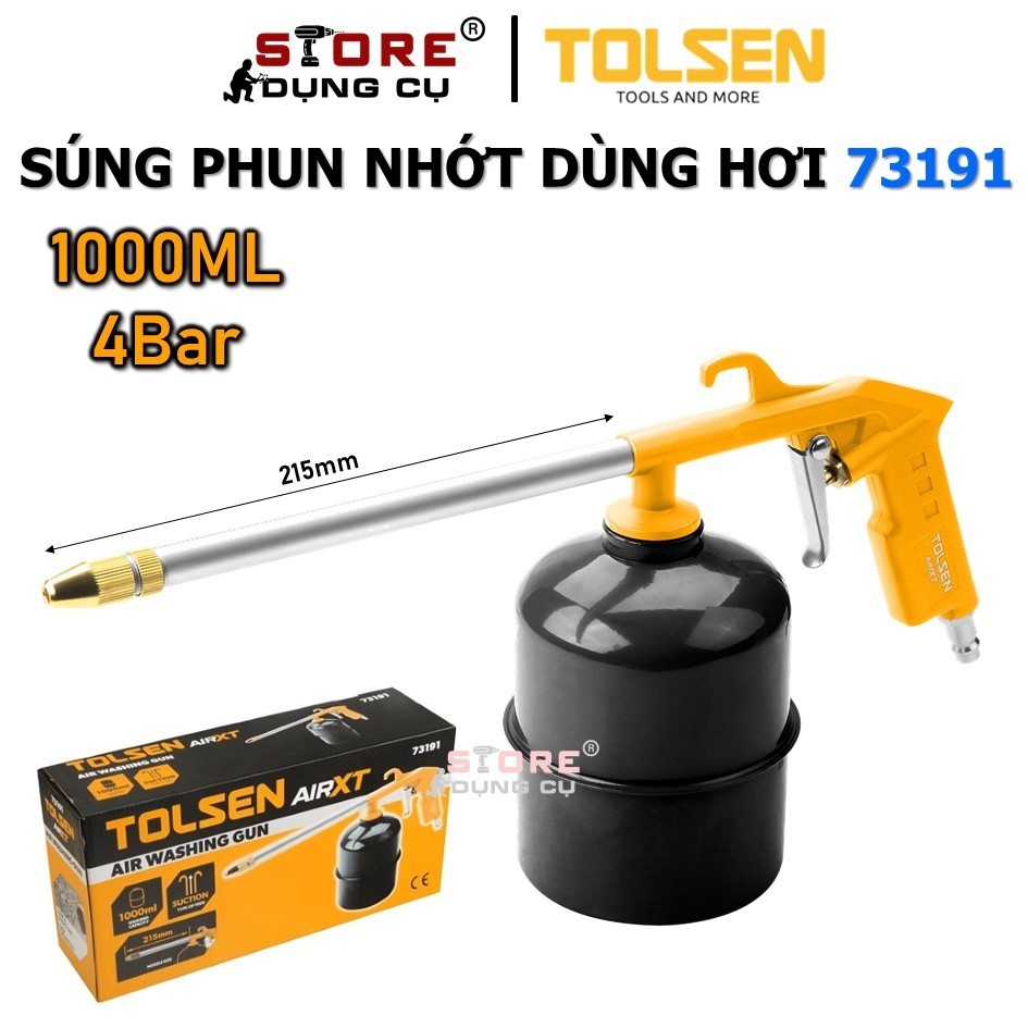 Súng phun nhớt dùng khí nén Tolsen 73191, bình phun nhớt dùng khí bình ...