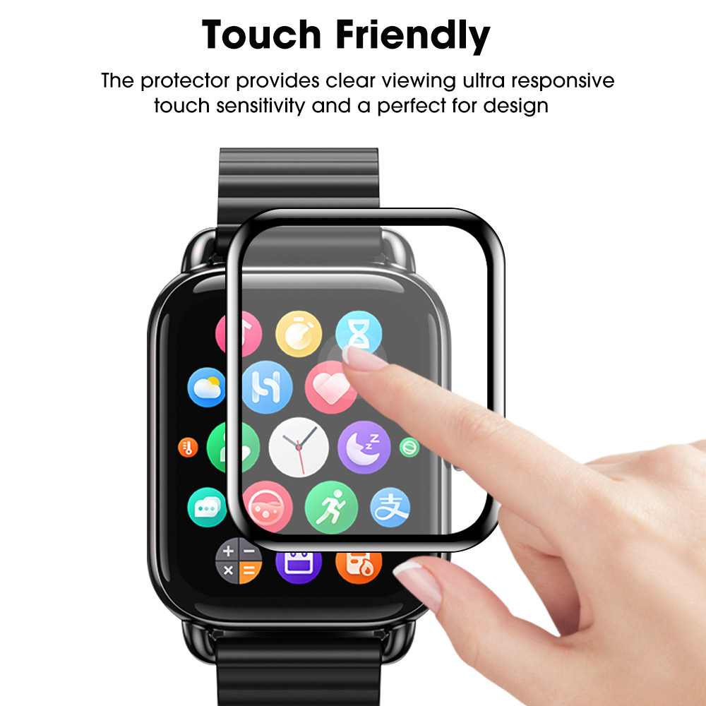 Phim kính cường lực 400D full cover HD cạnh đen chống trầy xước cho Haylou Watch 2 Pro R8 Solar Lite bảo vệ màn hình