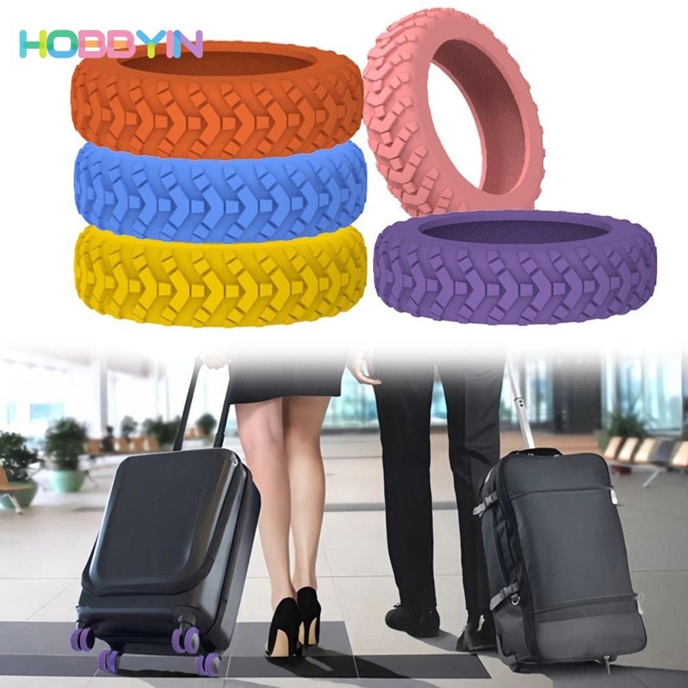 HOBBYIN 8 Cái / Bộ Vỏ Bọc Bảo Vệ Bánh Xe Vali Du Lịch Bằng Silicon Giảm Tiếng Ồn
