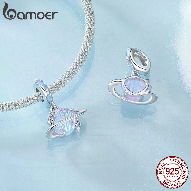 Bamoer 925 Sterling Sliver Charm Ocean Shell Mặt Dây Chuyền Phụ Kiện Series Cho Vòng Tay