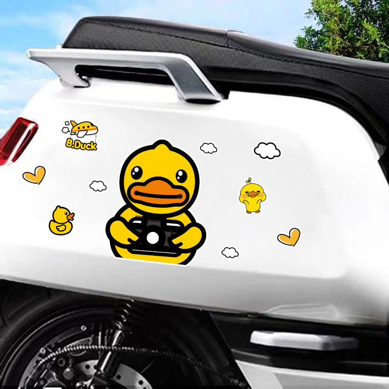Nhãn dán vịt dễ thương trang trí xe máy làm đẹp sửa đổi nhãn dán chống thấm nước