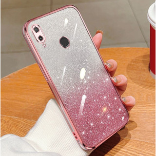 Ốp lưng Huawei y72019 y7 2019 DUB-LX1 DUB-LX3 Vỏ điện thoại dạng bột lấp lánh gradient đầy màu sắc mạ điện trong suốt vỏ mềm chống rơi