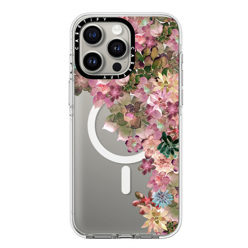 Casetify X Một bức màn của những giấc mơ Hút từ tính Trong suốt Cứng Acrylic Mặt sau TPU Edge Case Sideband Phông chữ Vỏ điện thoại Vỏ tác động cho Apple IPhone 13 14 15 Pro Max