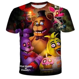Sinh Nhật Trẻ Em Áo Năm Đêm Tại Freddy 3d In Hình Áo Bé Trai Bé Gái Thời Trang Áo Thun Tay Ngắn FNAF Quần Áo Cho Bé Trai