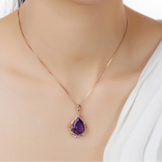 Dây chuyền thạch anh tím 18K hồng vàng, sang trọng và thời trang