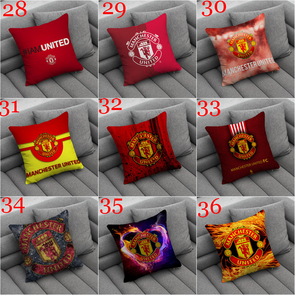 Manchester United FC Logo Ném Gối In Một Mặt Gối Phòng Khách Sofa Xe Quà Tặng Đệm Quà Tặng Trẻ Em Quà Tặng (Không Có Lõi)